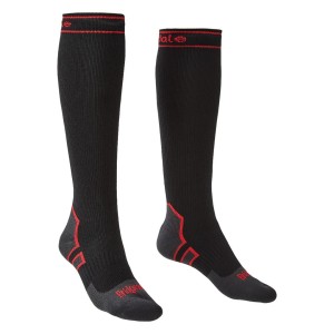 Skarpety trekkingowe wodoodporne Bridgedale StormSock Heavy Weight Knee black/red
